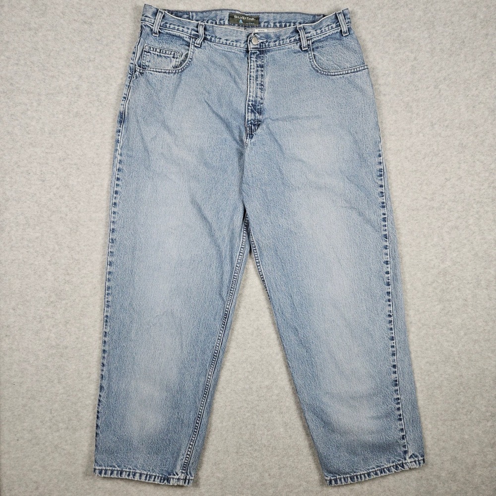 Vintage Levi's SilverTab Mens 38x32 Light Blue Denim Jeans Baggy Fit Y2K 10/2001